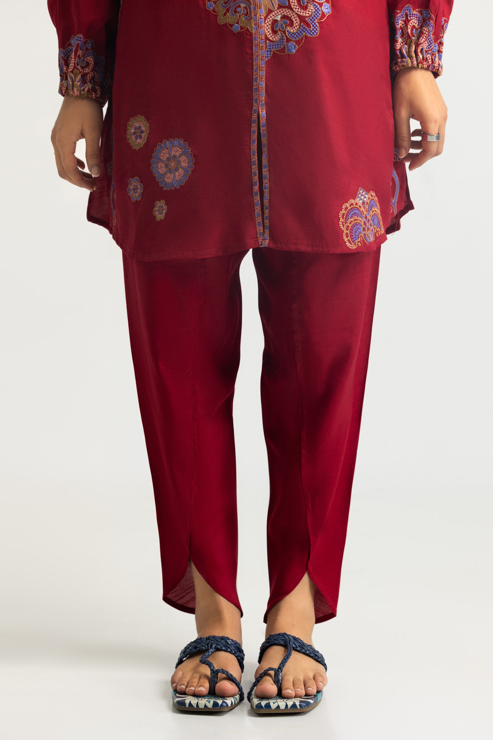 Viscose Raw Silk Embroidered Co-Ord Set
