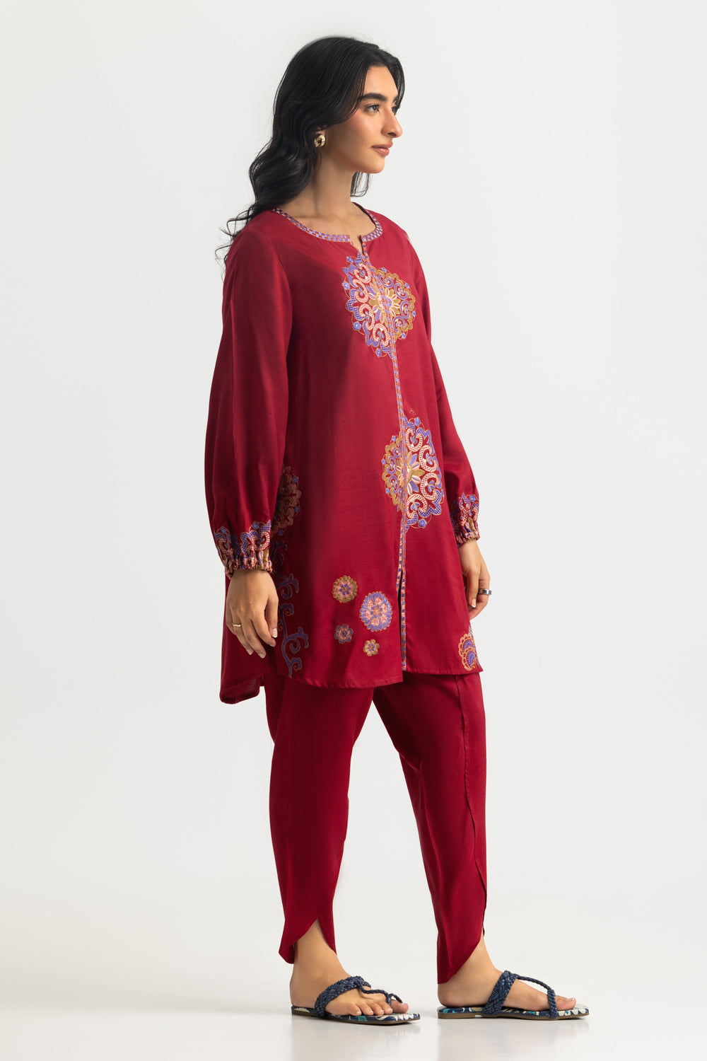 Viscose Raw Silk Embroidered Co-Ord Set
