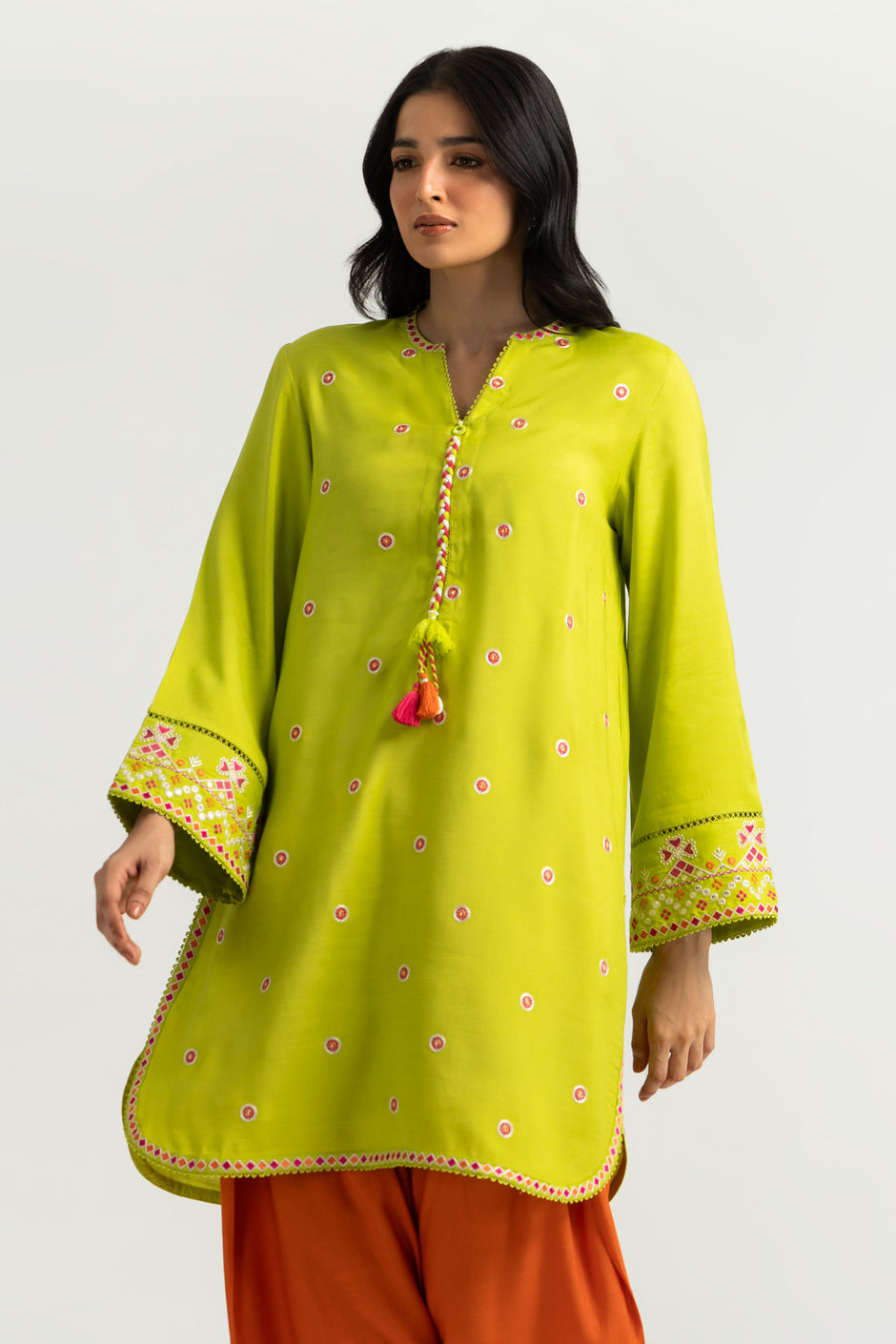 Viscose Raw Silk Embroidered Co-Ord Set