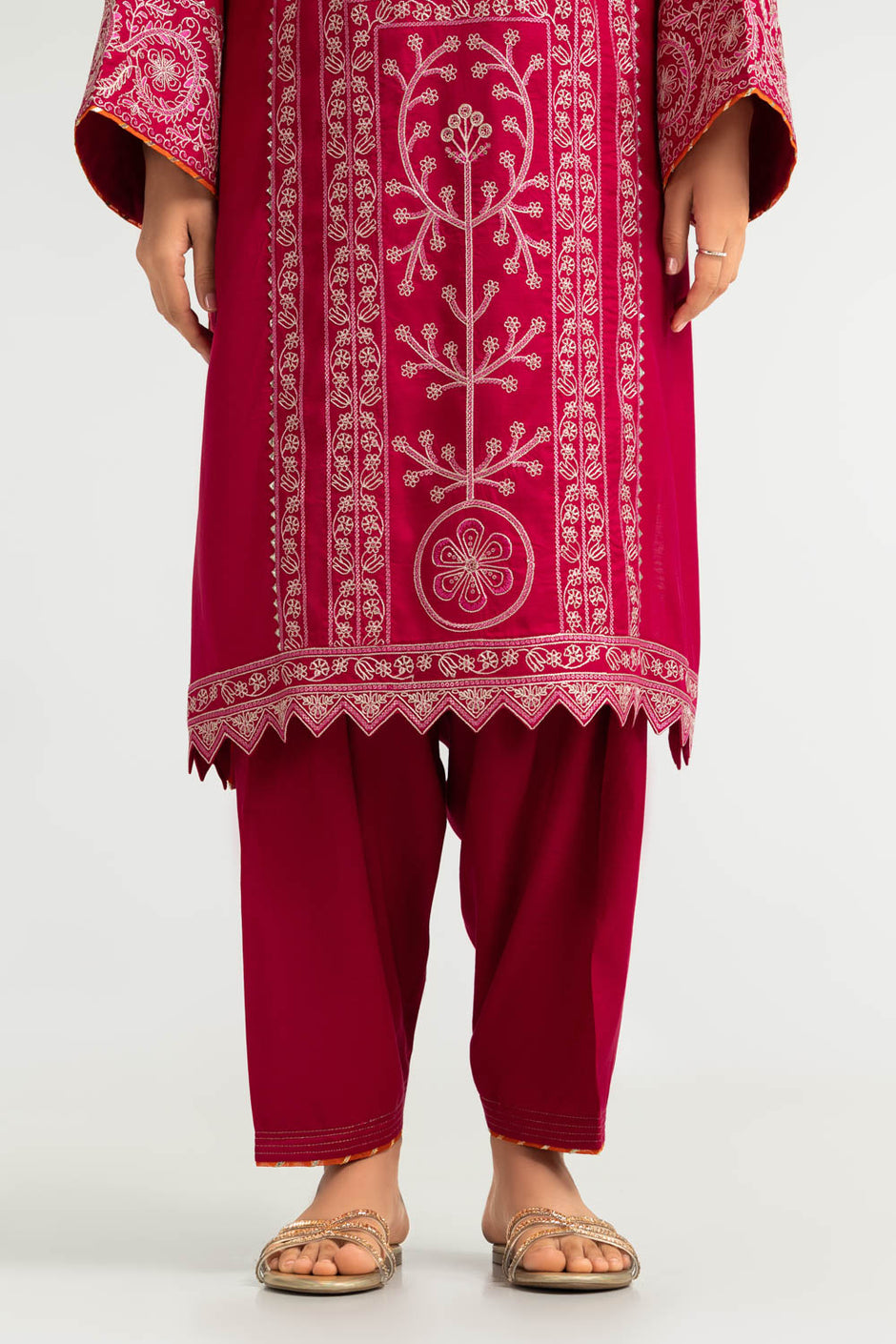 Viscose Raw Silk Embroidered Co-Ord Set