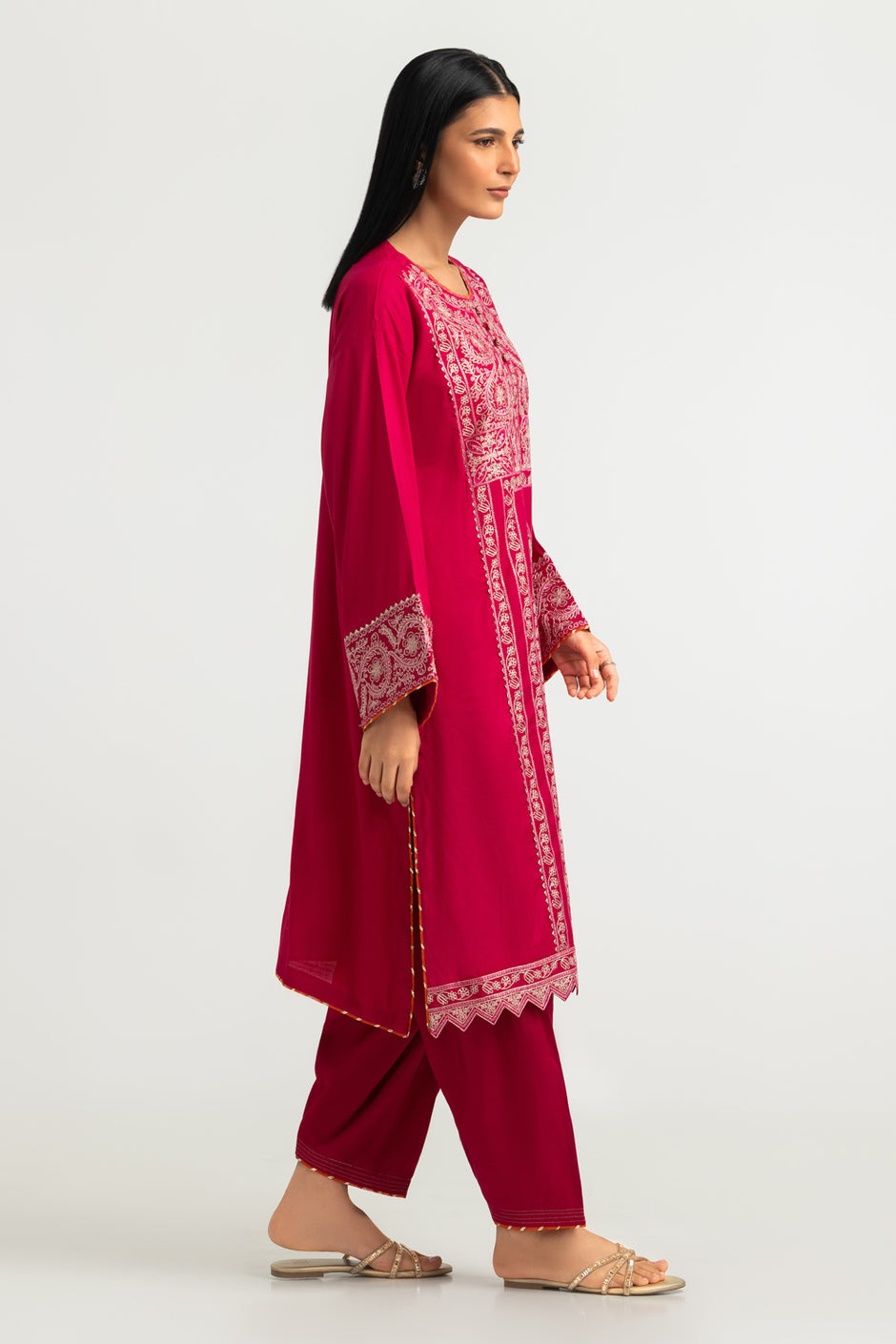 Viscose Raw Silk Embroidered Co-Ord Set
