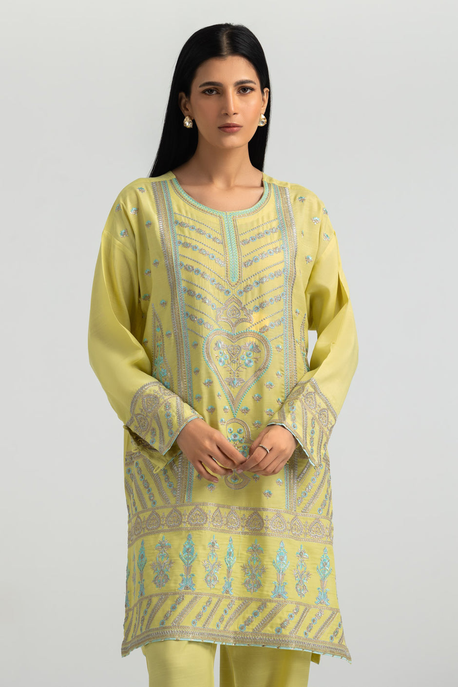 Viscose Raw Silk Embroidered Co-Ord Set