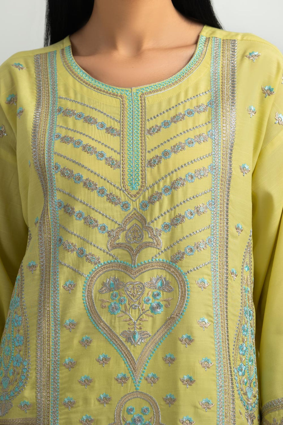 Viscose Raw Silk Embroidered Co-Ord Set