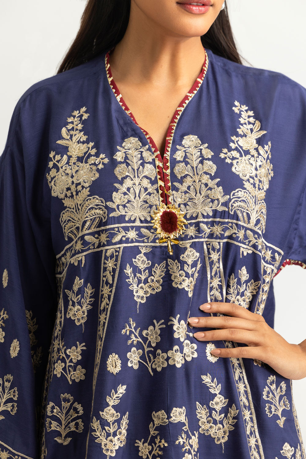 Viscose Raw Silk Embroidered Co-Ord Set