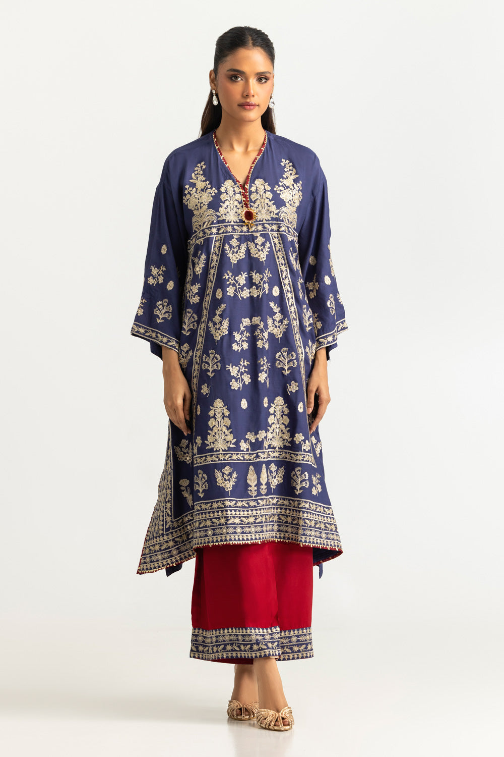 Viscose Raw Silk Embroidered Co-Ord Set
