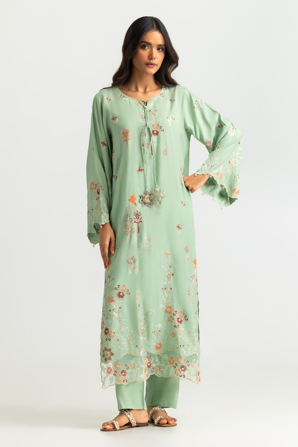 Viscose Raw Silk Embroidered Co-Ord Set