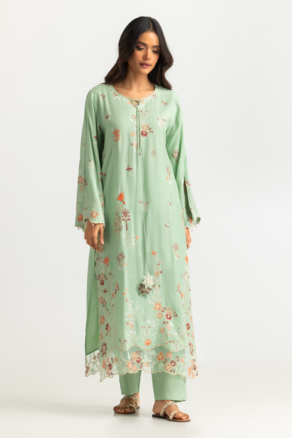Viscose Raw Silk Embroidered Co-Ord Set