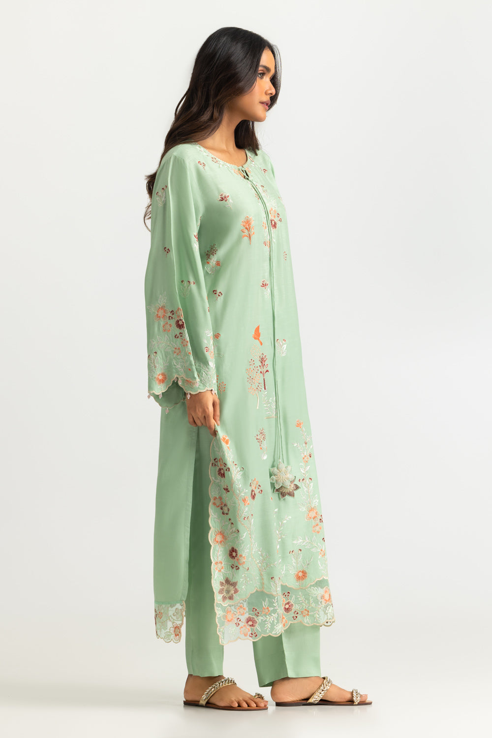 Viscose Raw Silk Embroidered Co-Ord Set