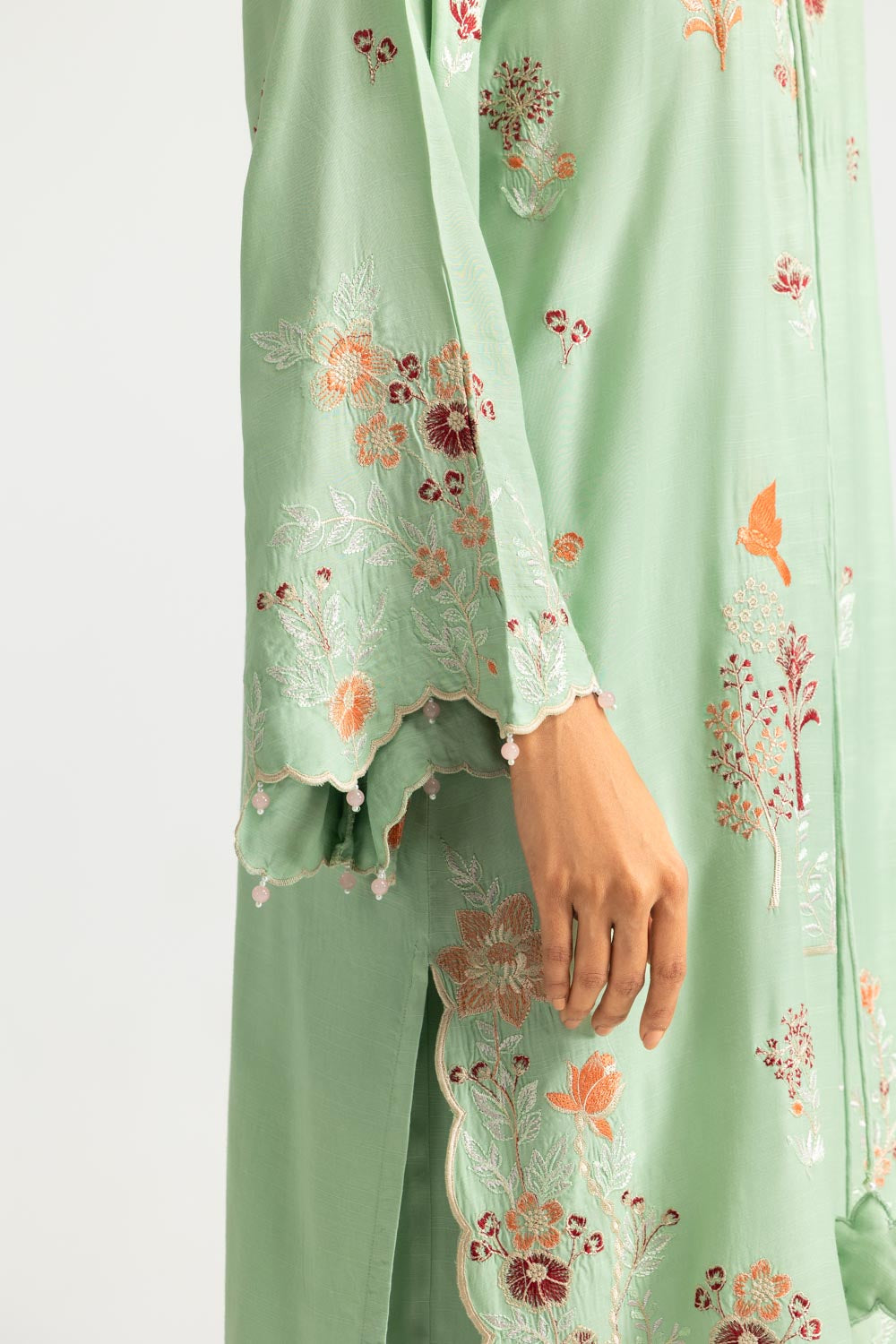 Viscose Raw Silk Embroidered Co-Ord Set