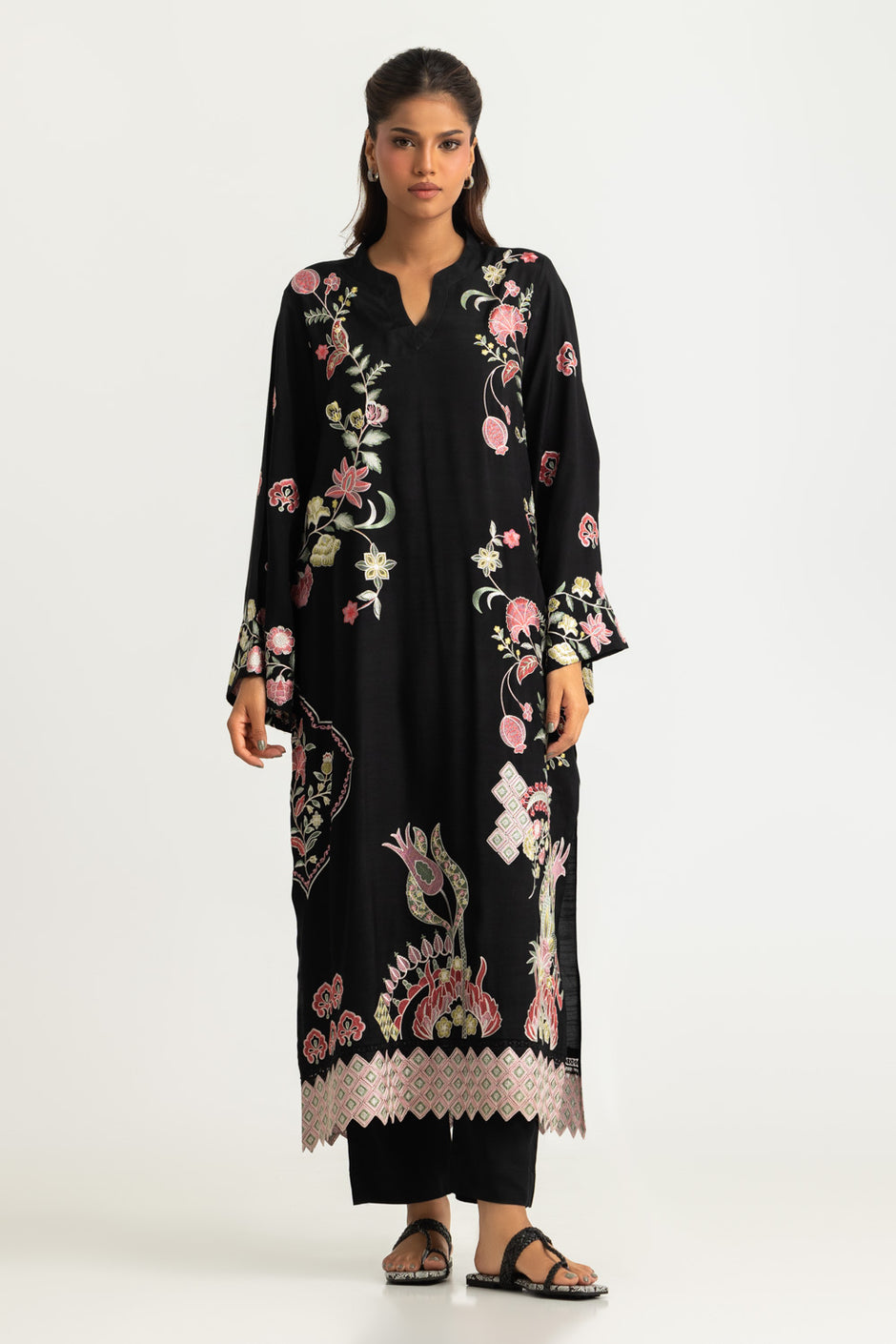 Viscose Raw Silk Embroidered Co-Ord Set