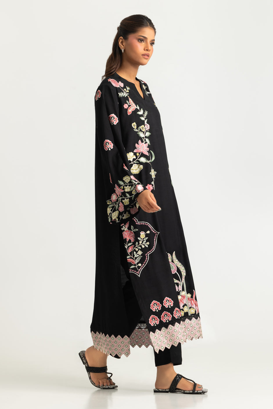 Viscose Raw Silk Embroidered Co-Ord Set