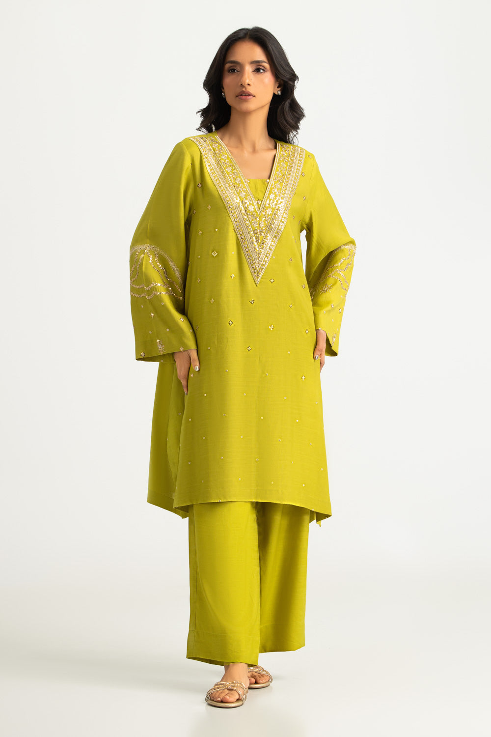 Viscose Raw Silk Embroidered Co-Ord Set