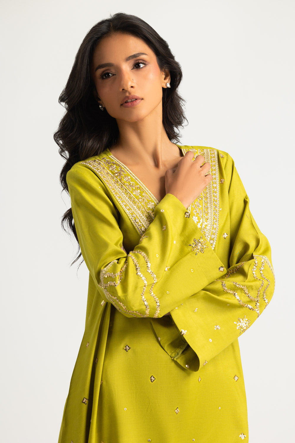 Viscose Raw Silk Embroidered Co-Ord Set