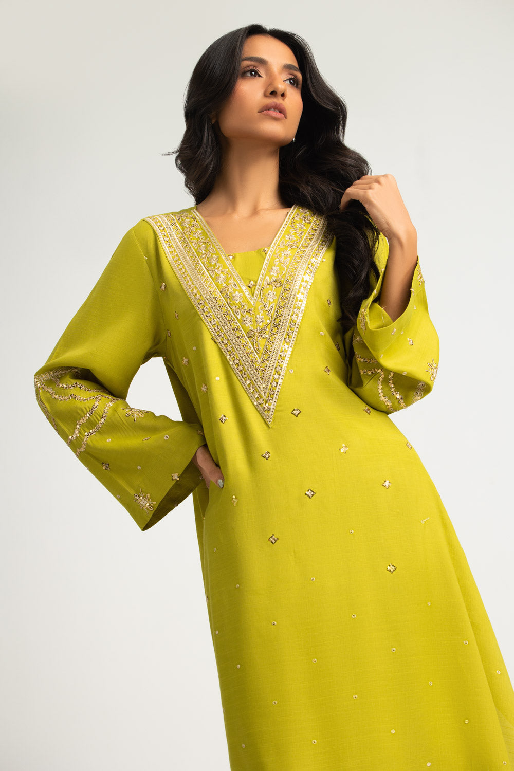 Viscose Raw Silk Embroidered Co-Ord Set