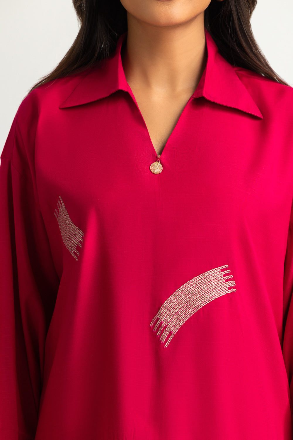 Viscose Raw Silk Embroidered Co-Ord Set