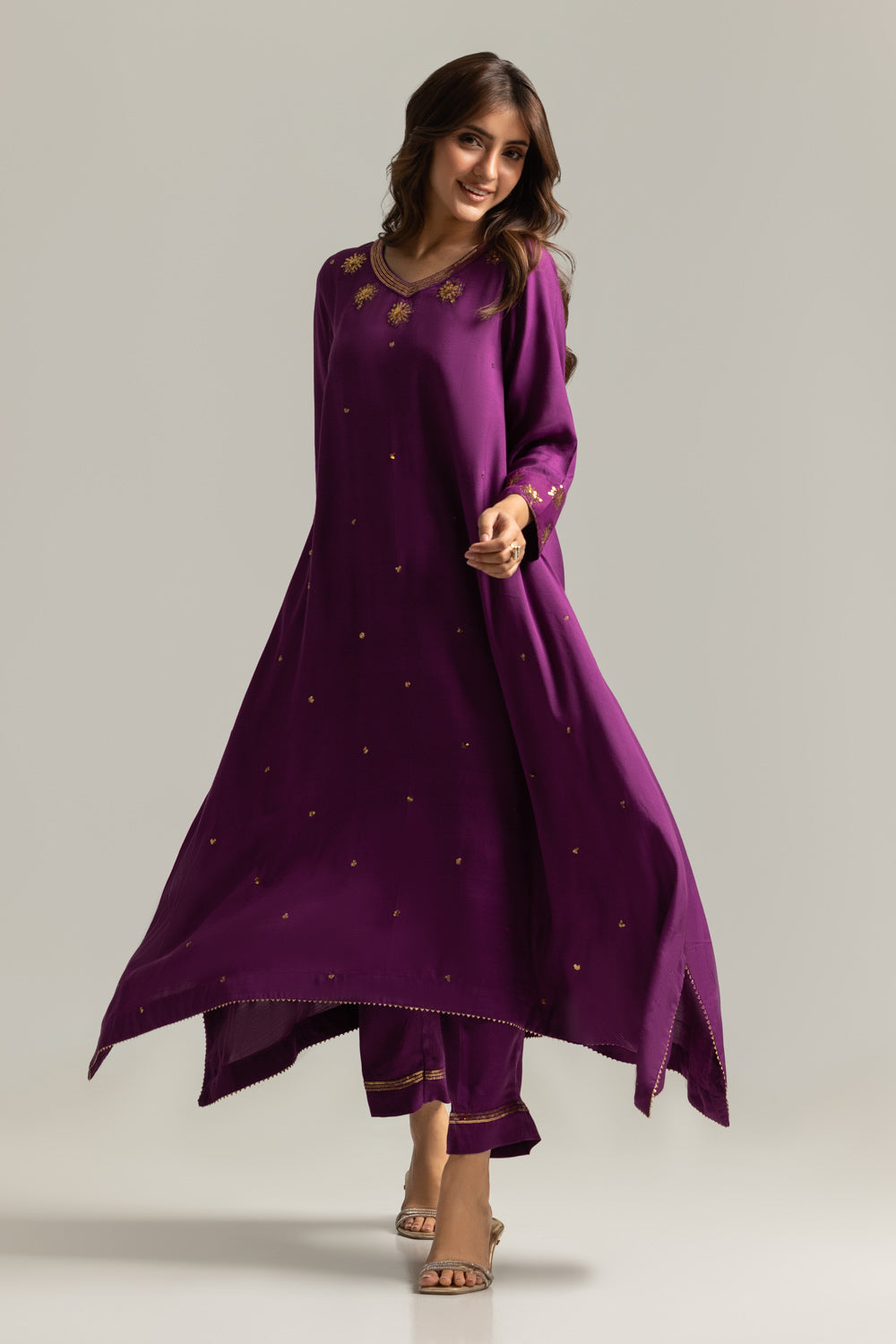 Viscose Raw Silk Embroidered Co-Ord Set