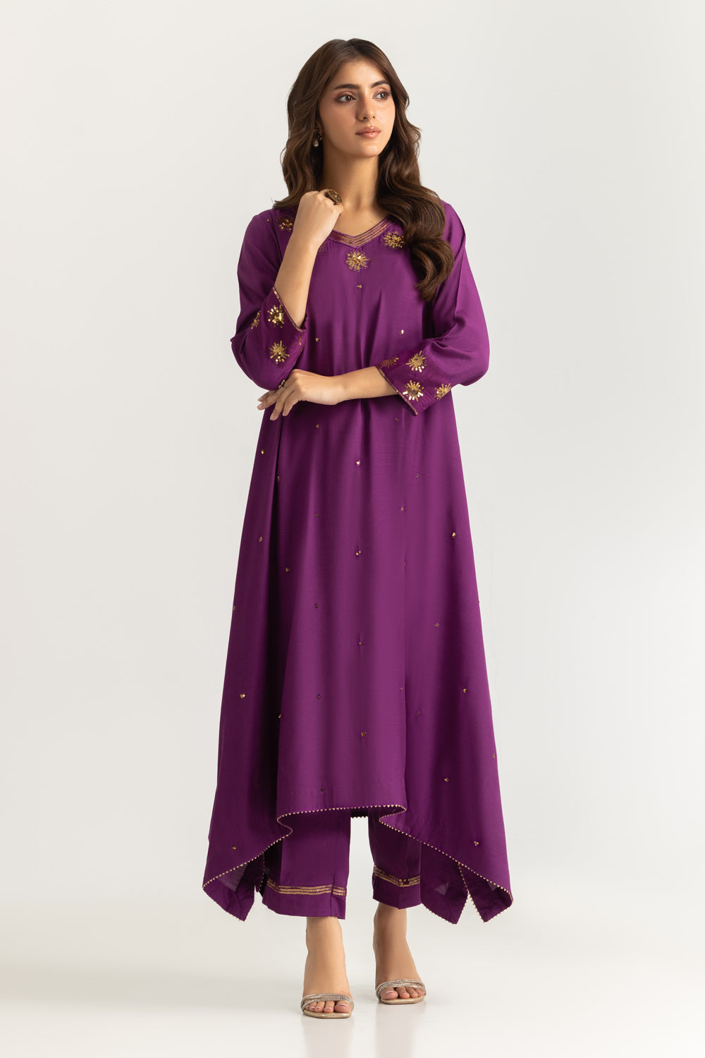 Viscose Raw Silk Embroidered Co-Ord Set