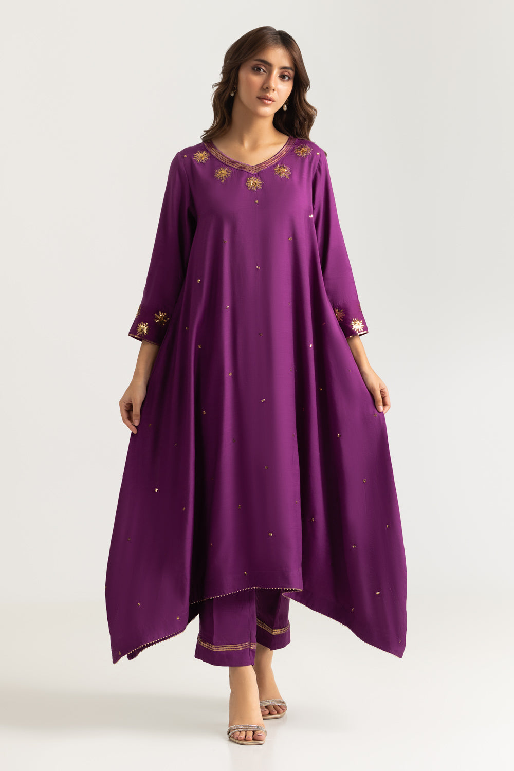 Viscose Raw Silk Embroidered Co-Ord Set