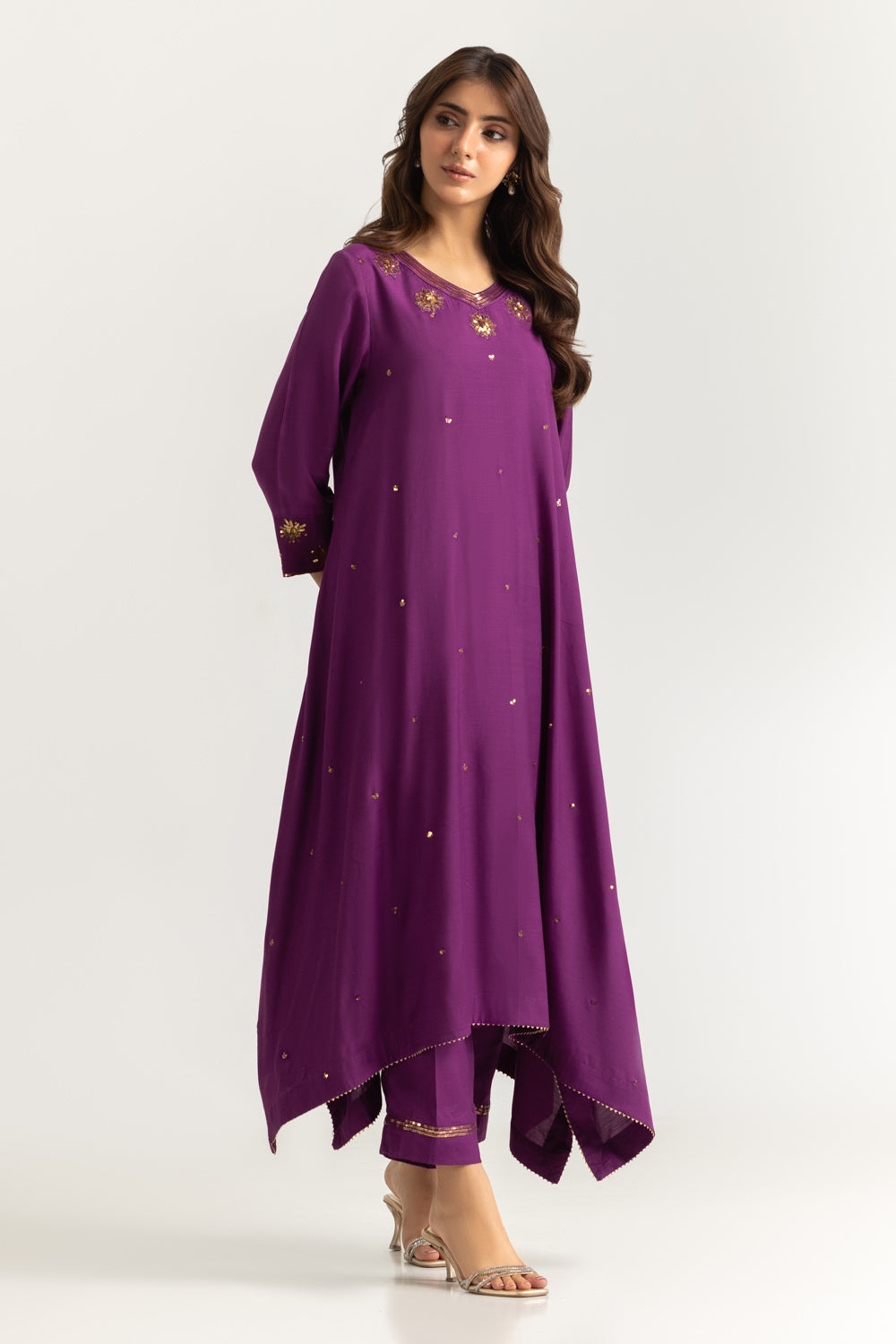 Viscose Raw Silk Embroidered Co-Ord Set