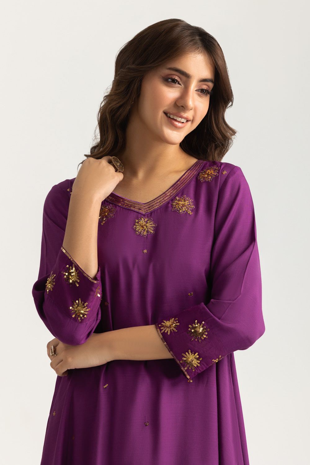 Viscose Raw Silk Embroidered Co-Ord Set