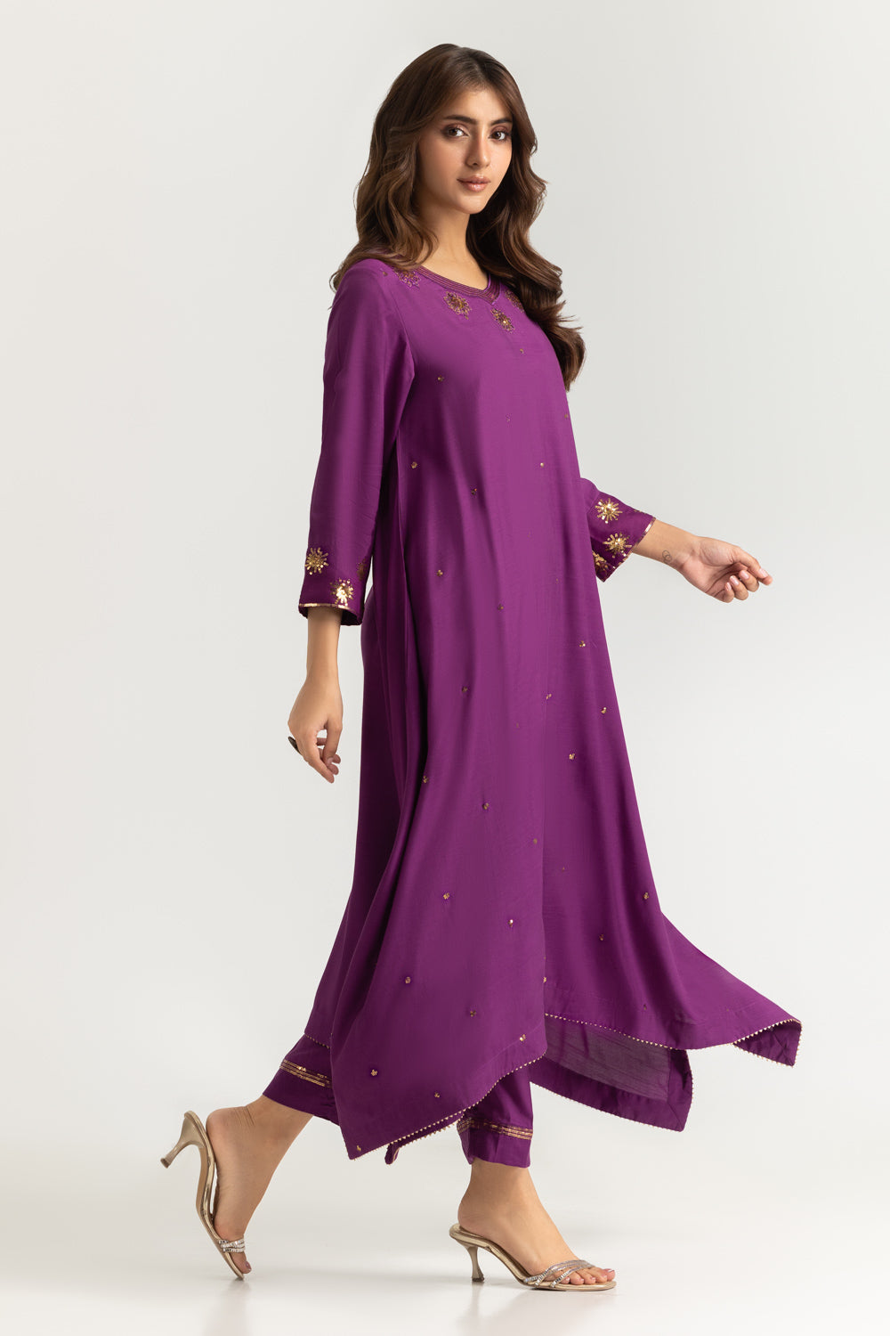 Viscose Raw Silk Embroidered Co-Ord Set