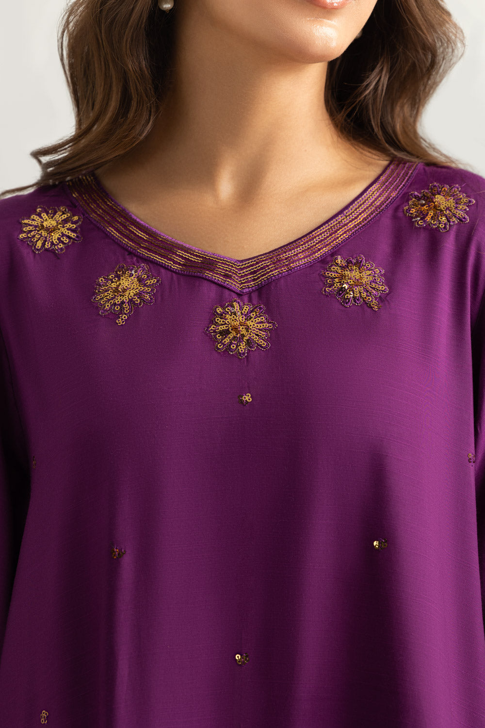 Viscose Raw Silk Embroidered Co-Ord Set