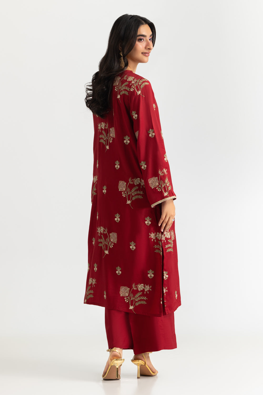 Viscose Raw Silk Embroidered Co-Ord Set