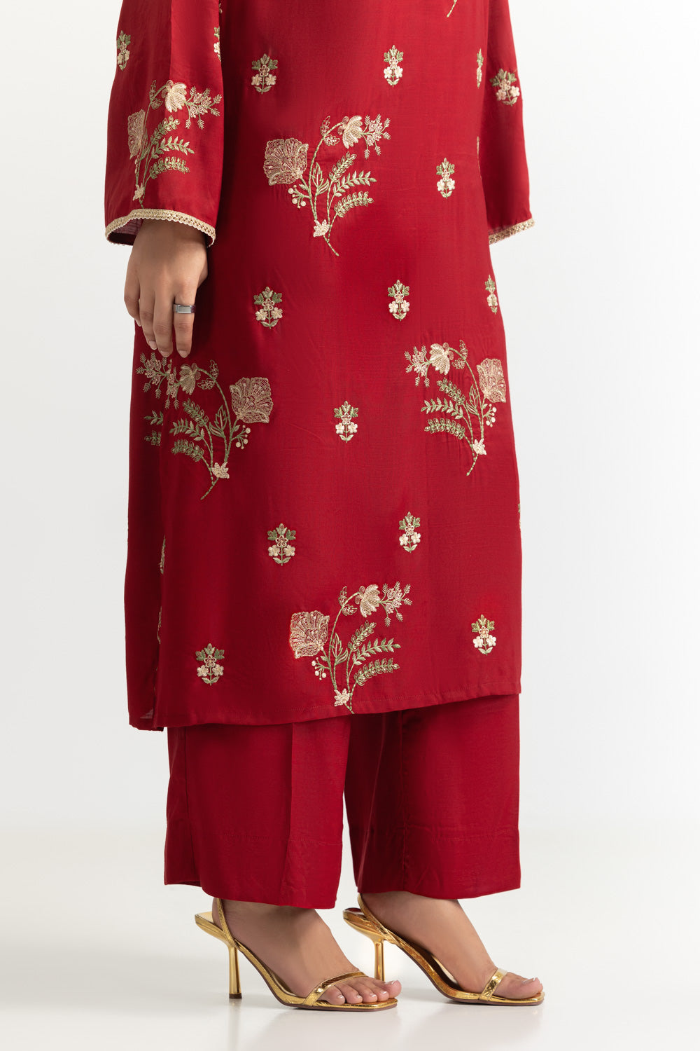Viscose Raw Silk Embroidered Co-Ord Set