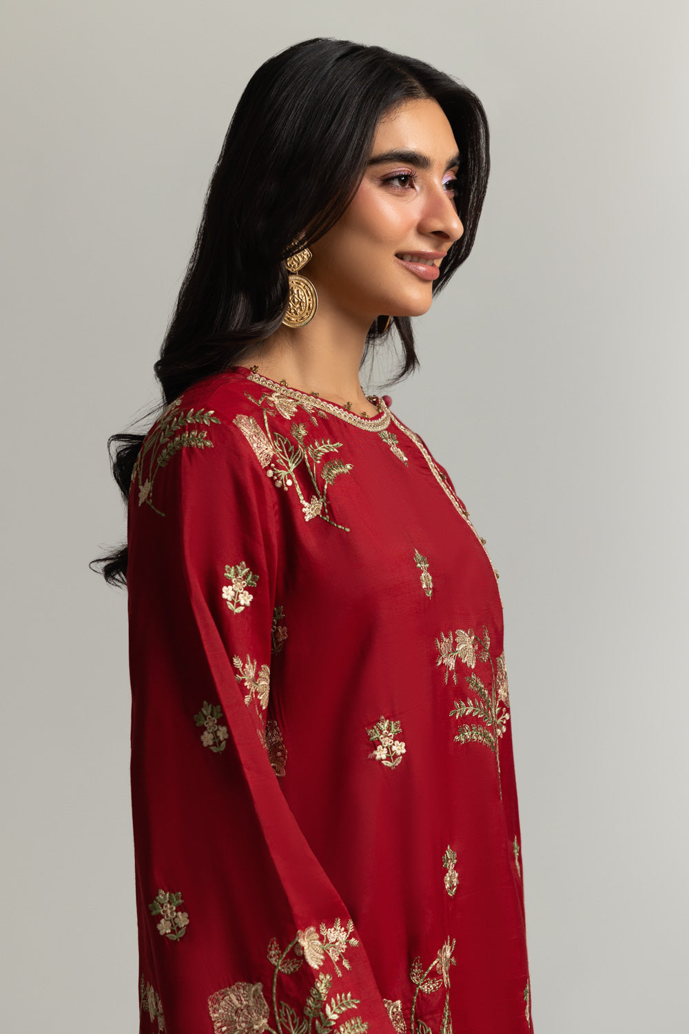 Viscose Raw Silk Embroidered Co-Ord Set