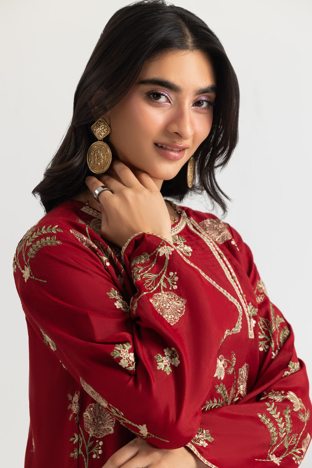 Viscose Raw Silk Embroidered Co-Ord Set