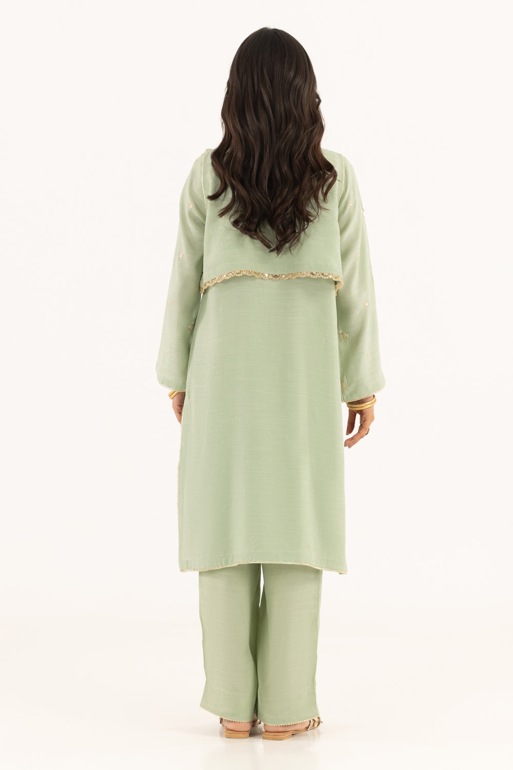 Viscose Raw Silk Embroidered Shirt And Trouser With Waistcoat