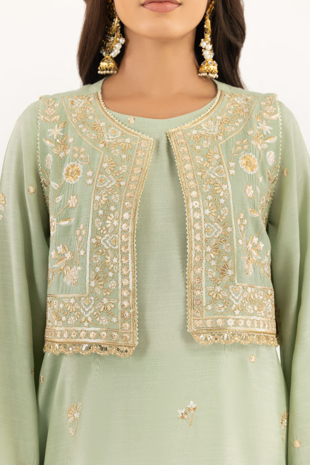 Viscose Raw Silk Embroidered Shirt And Trouser With Waistcoat