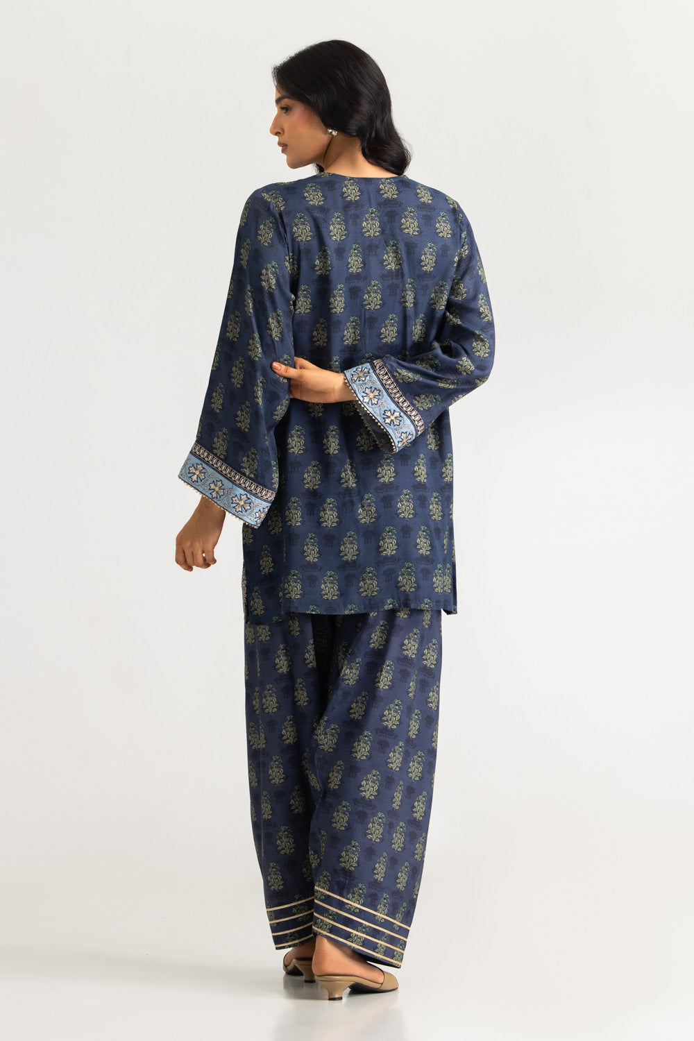 Viscose Raw Silk Printed Co-Ord Set With Embroidered