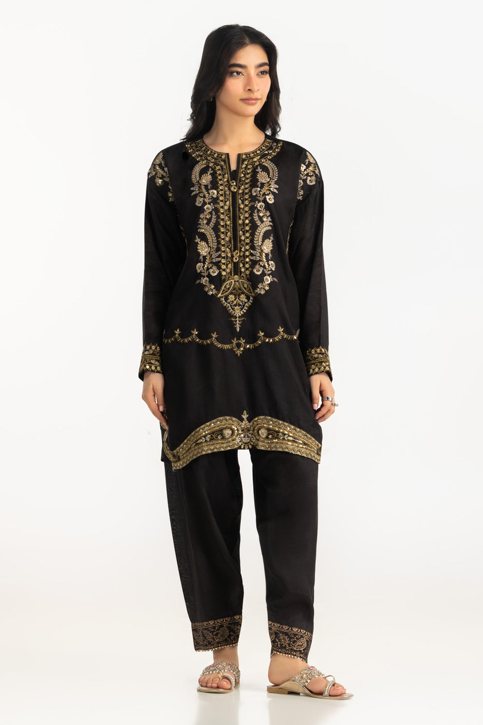 Viscose Raw silk Embroidered Co-Ord Set