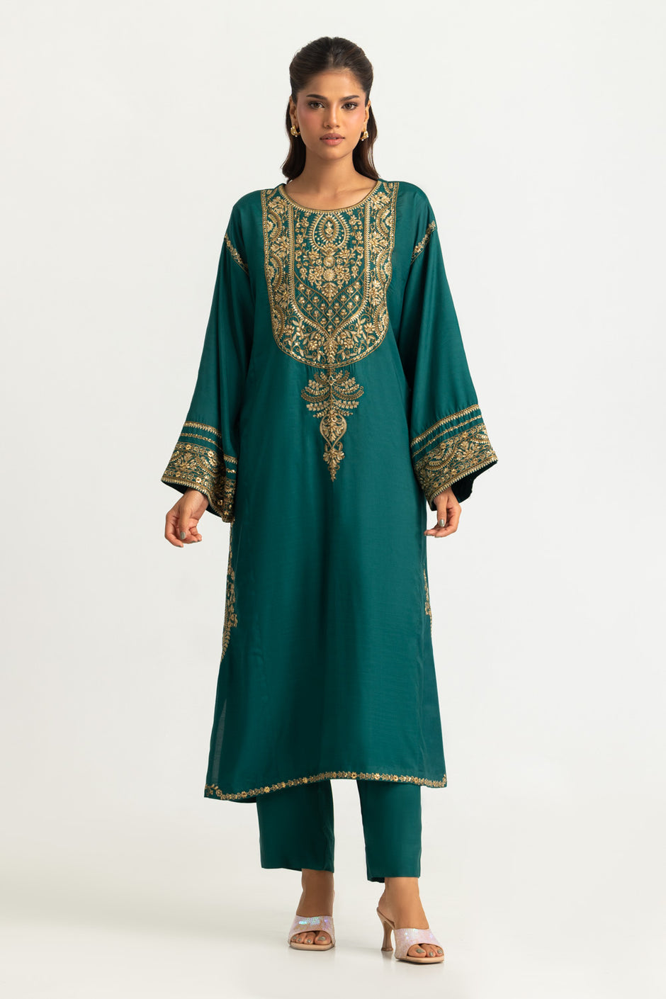 Viscose Rawsilk Embroidered Co-Ord Set