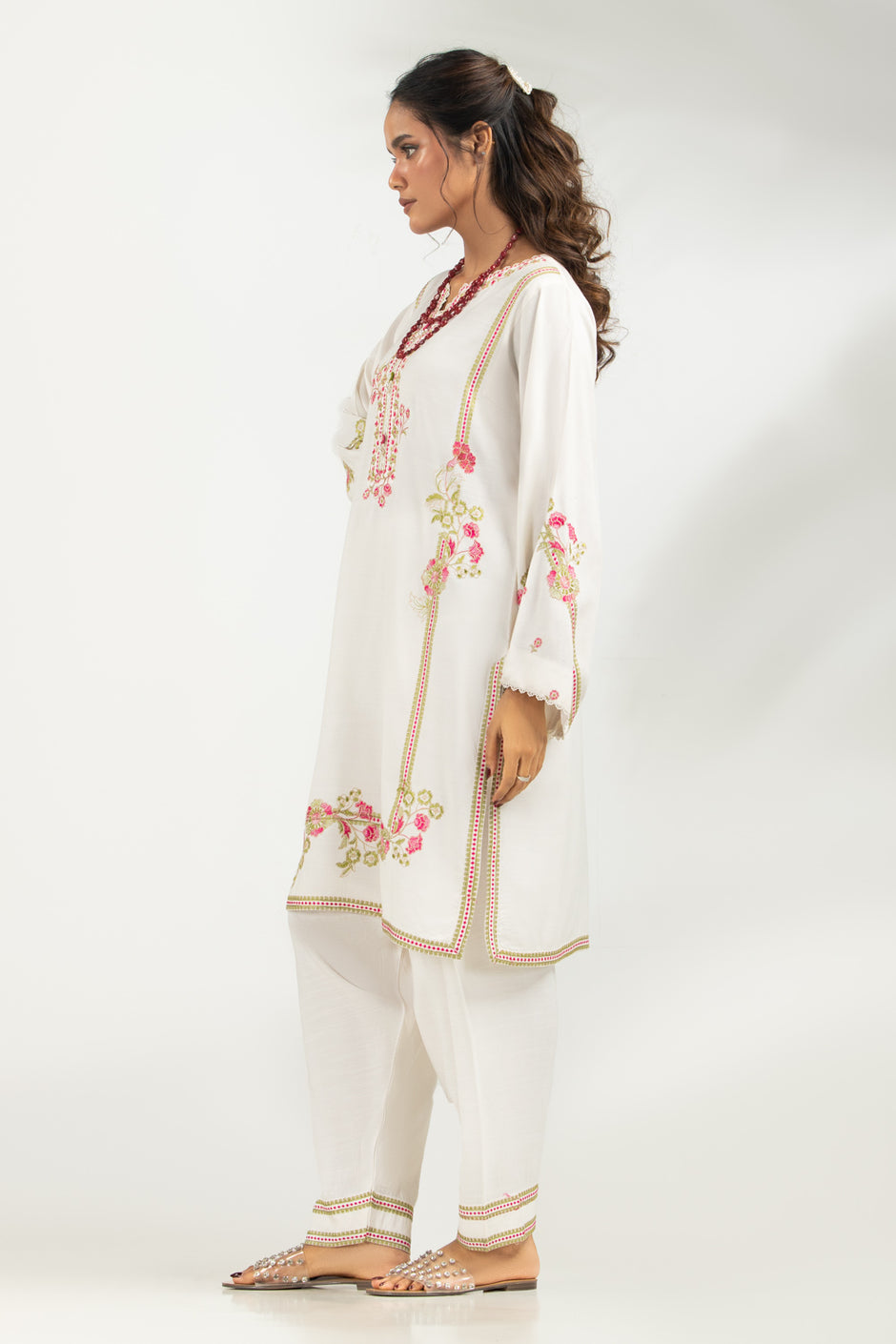 Viscose Rawsilk Embroidered Shirt And Trouser