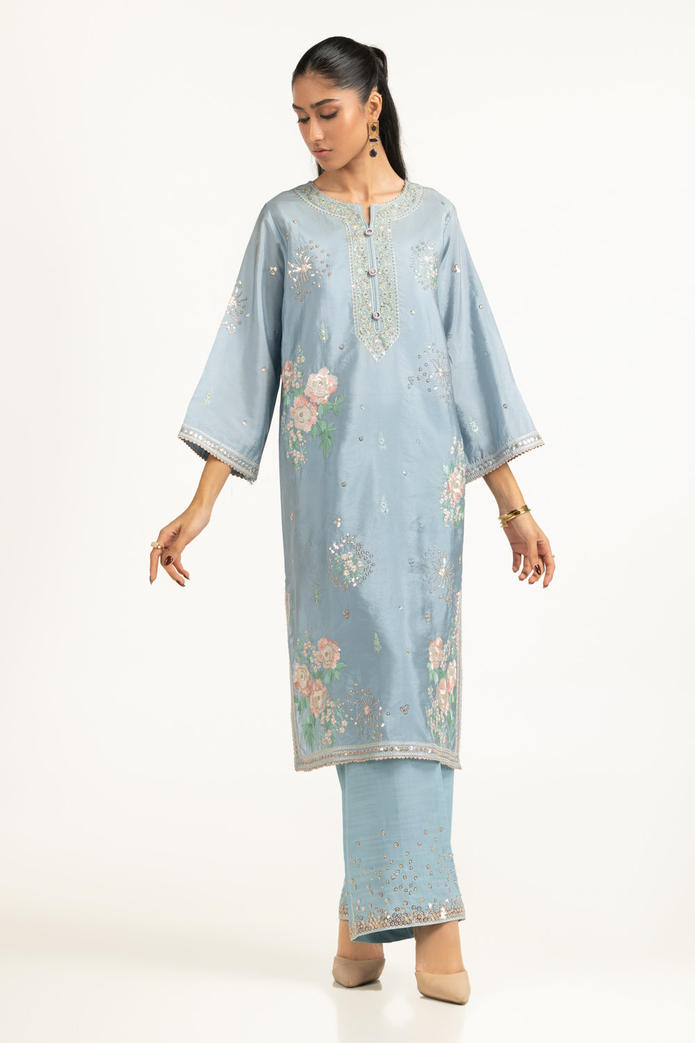 Viscose Rawsilk Embroidered Shirt And Trouser IPST-55115