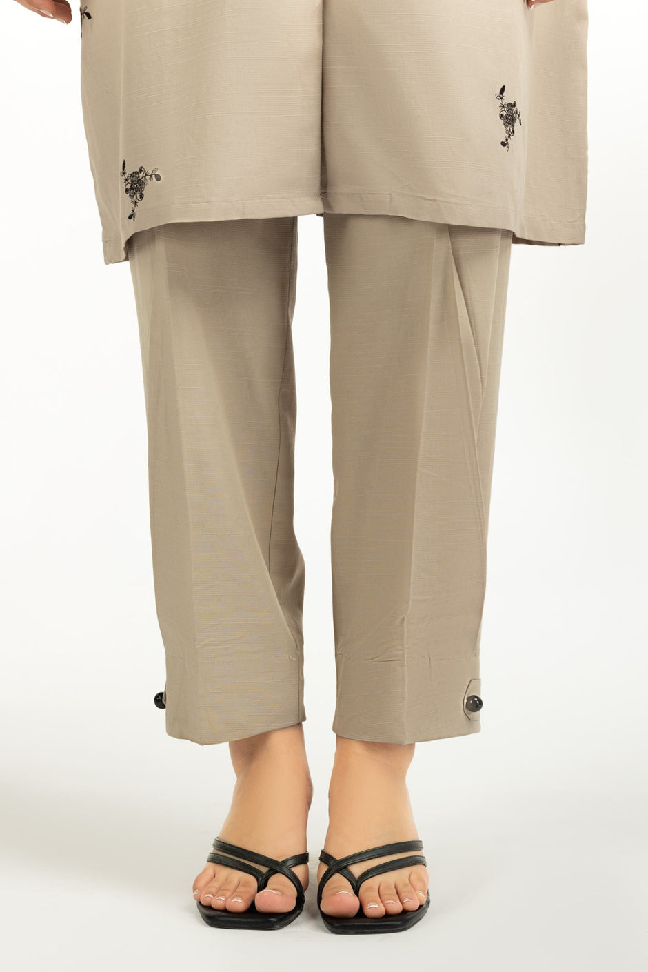 Viscose Slub Embroidered Co-Ord Set