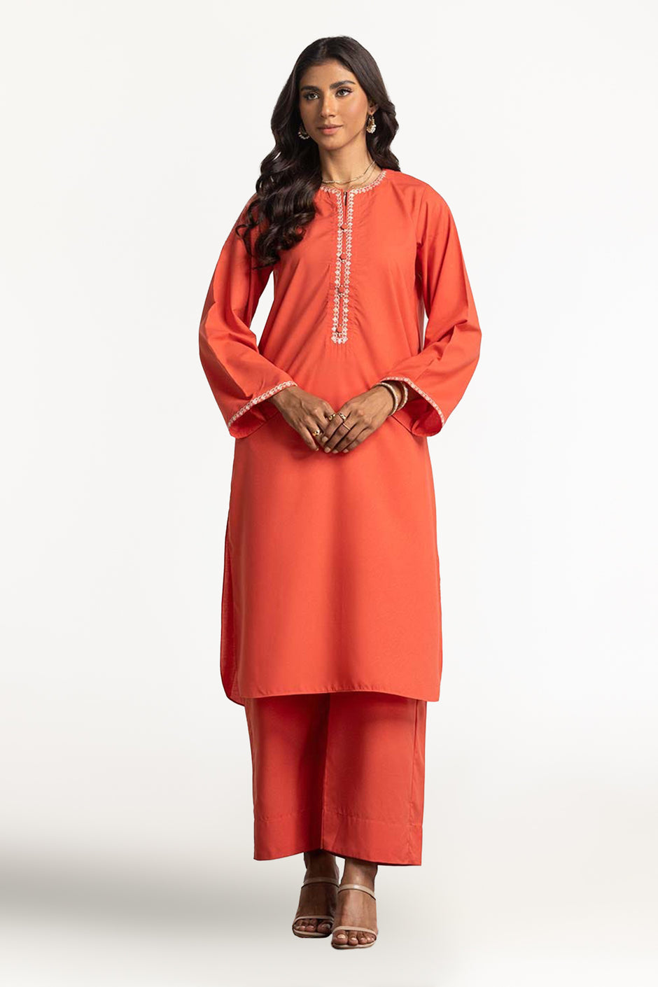 Blended Embroidered Shirt And Dyed Trouser