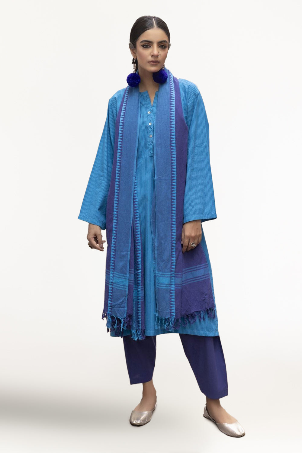 Jacquard Shirt And Trouser With Jacquard Dupatta WGK-YDS-DE-2568