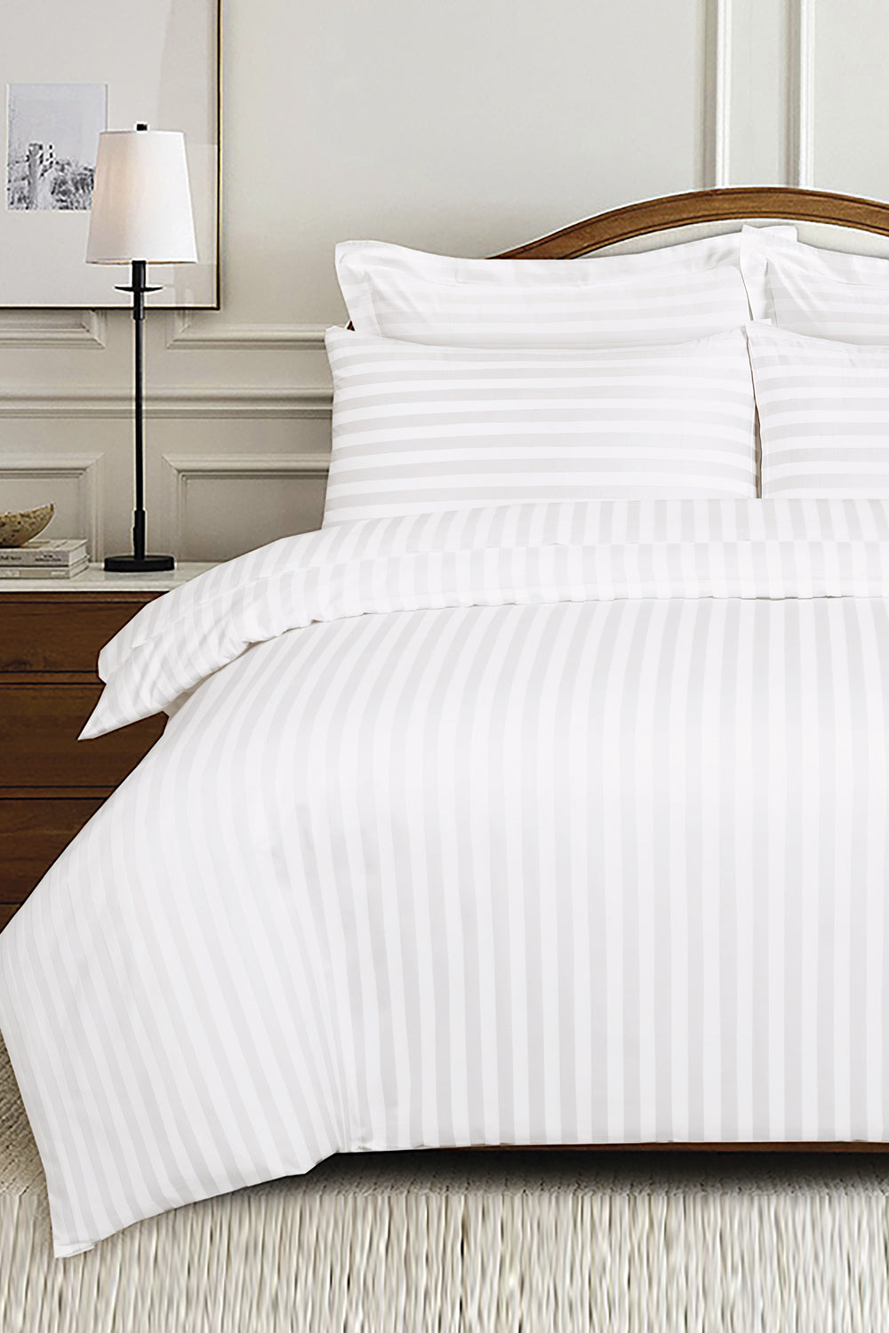 White Stripe Satin Quilt Cover Set 26