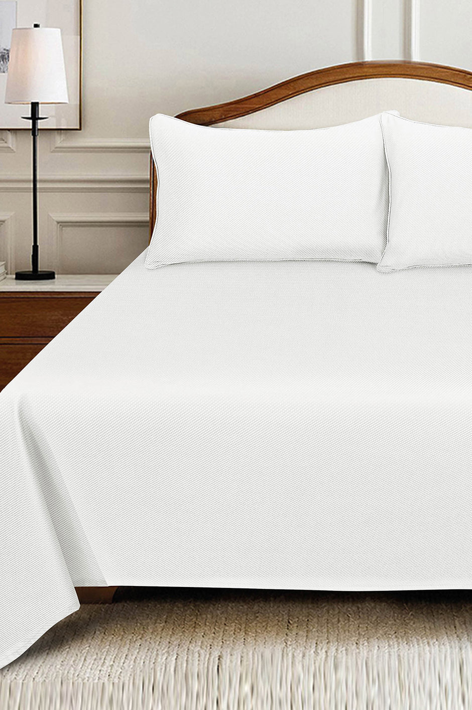 White Cube Dobby Bed Sheet Set