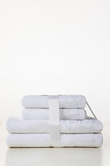White Jacquard 4pcs Towel Set