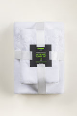 White Jacquard 4pcs Towel Set