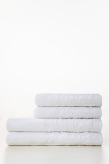 White Jacquard 4pcs Towel Set