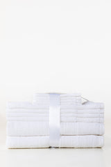White 10pcs Zero Twist Towel Set