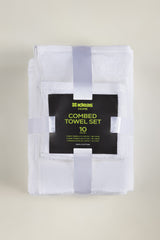 White 10pcs Zero Twist Towel Set