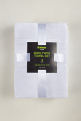 White 3pc Zero Twist Towel Set