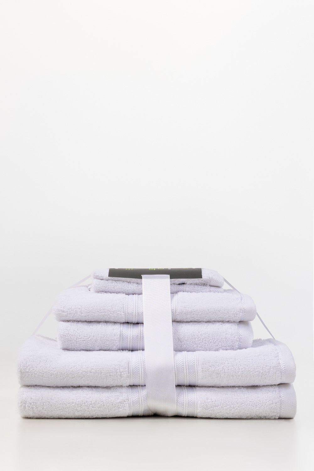 White 6Pcs Combed  Towel Set