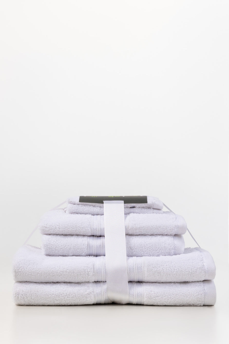 White 6Pcs Combed  Towel Set